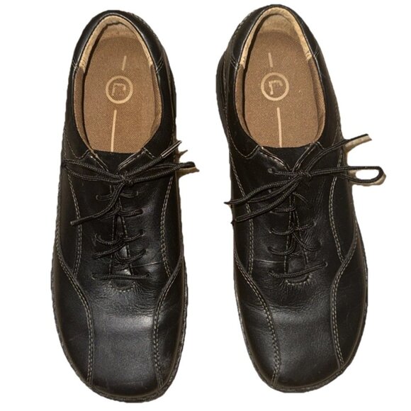 Rockport Womens Lace Up Black Leather Loafer Shoes Size 8 M - Picture 1 of 5
